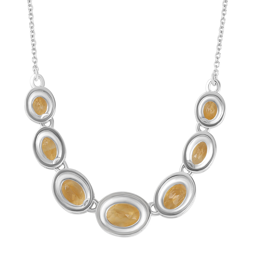 Silberhalskette mit Zitrin