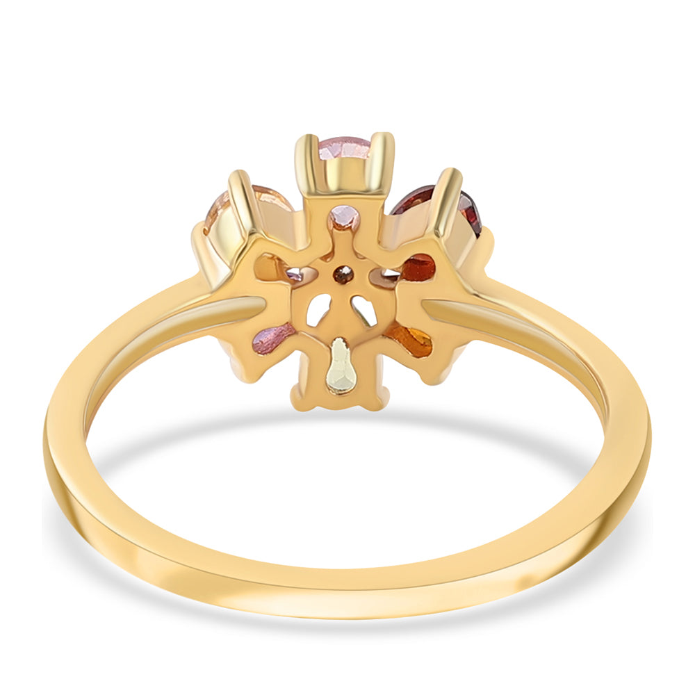 Goldplattierter Silberring mit Rose De France Amethyst und rotem Granat