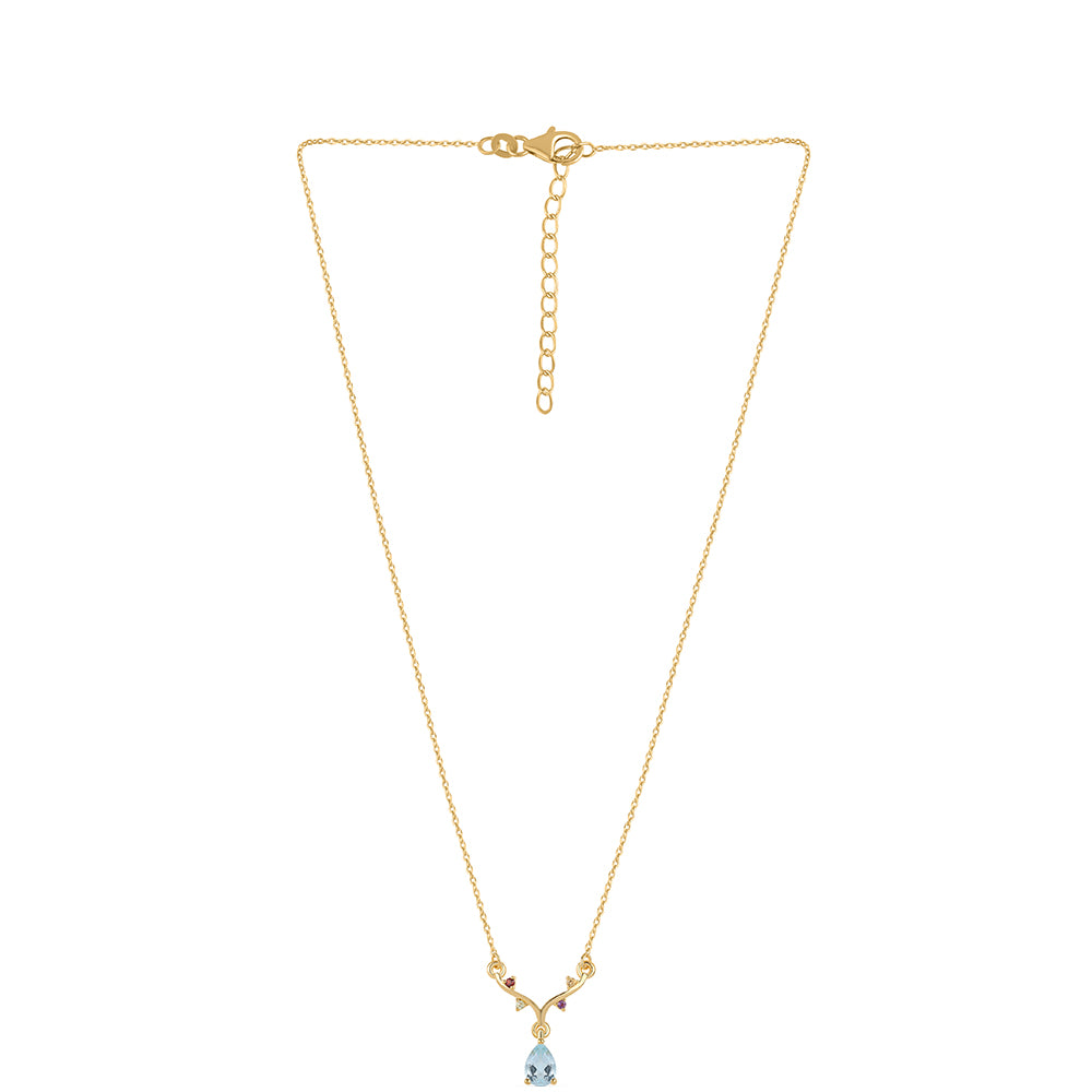 Goldplattierte Silberhalskette mit rotem Granat und Peridot