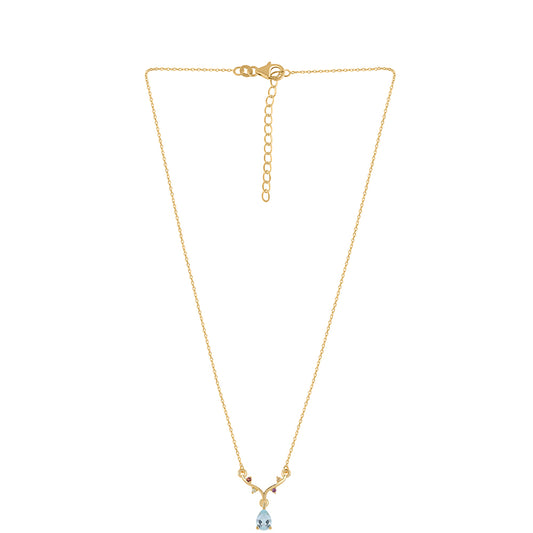 Goldplattierte Silberhalskette mit rotem Granat und Peridot