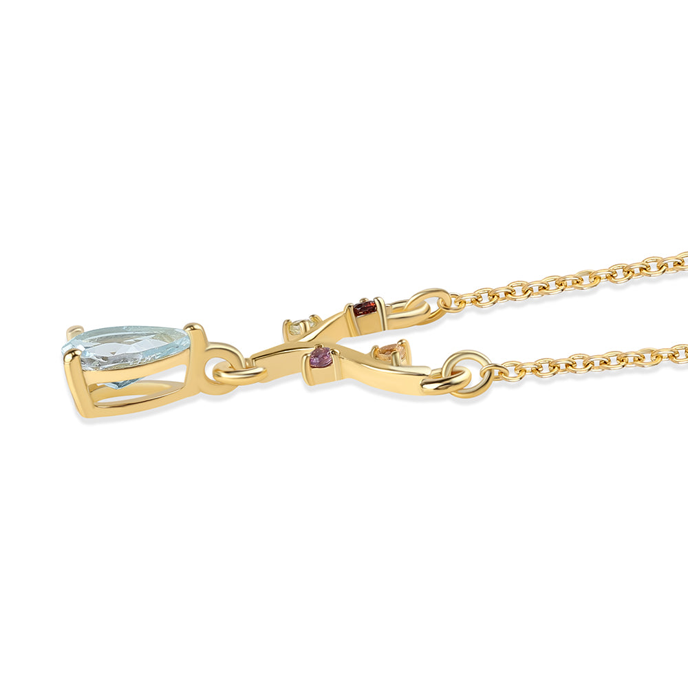 Goldplattierte Silberhalskette mit rotem Granat und Peridot