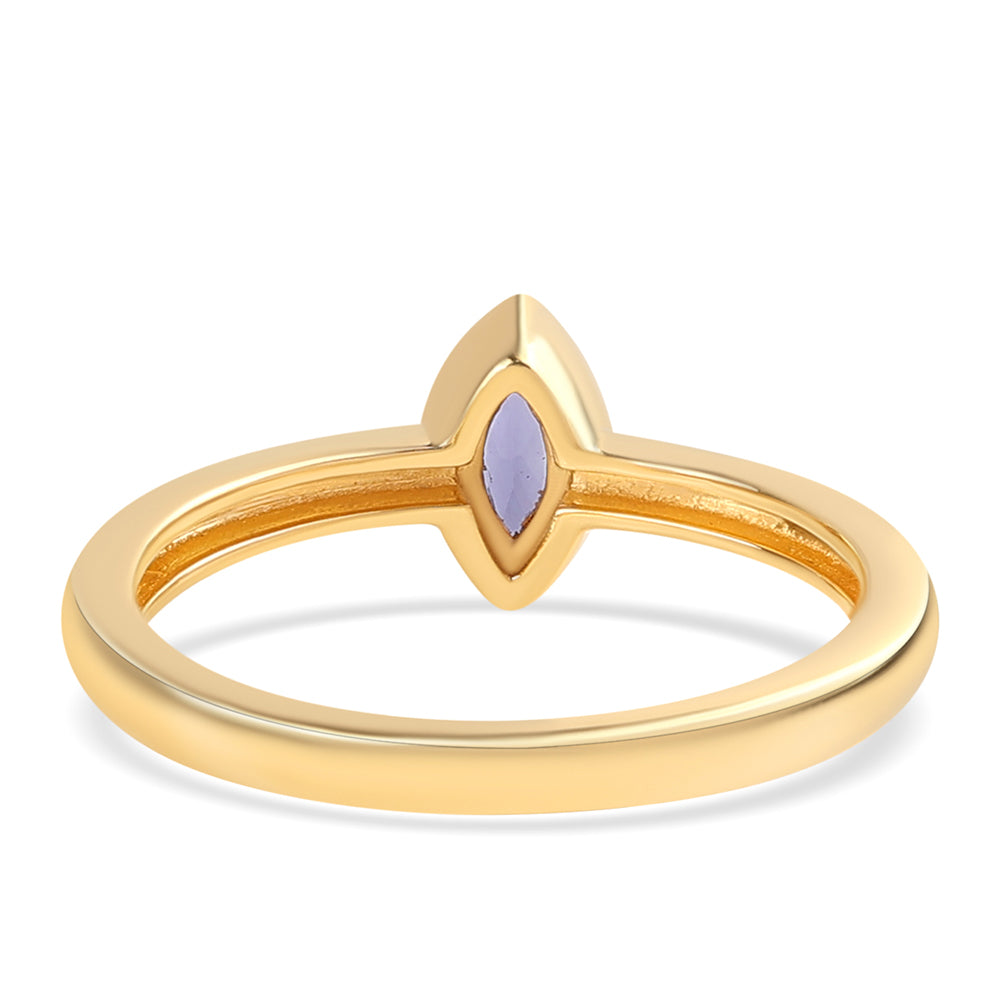 Goldplattierter Silberring mit Iolith