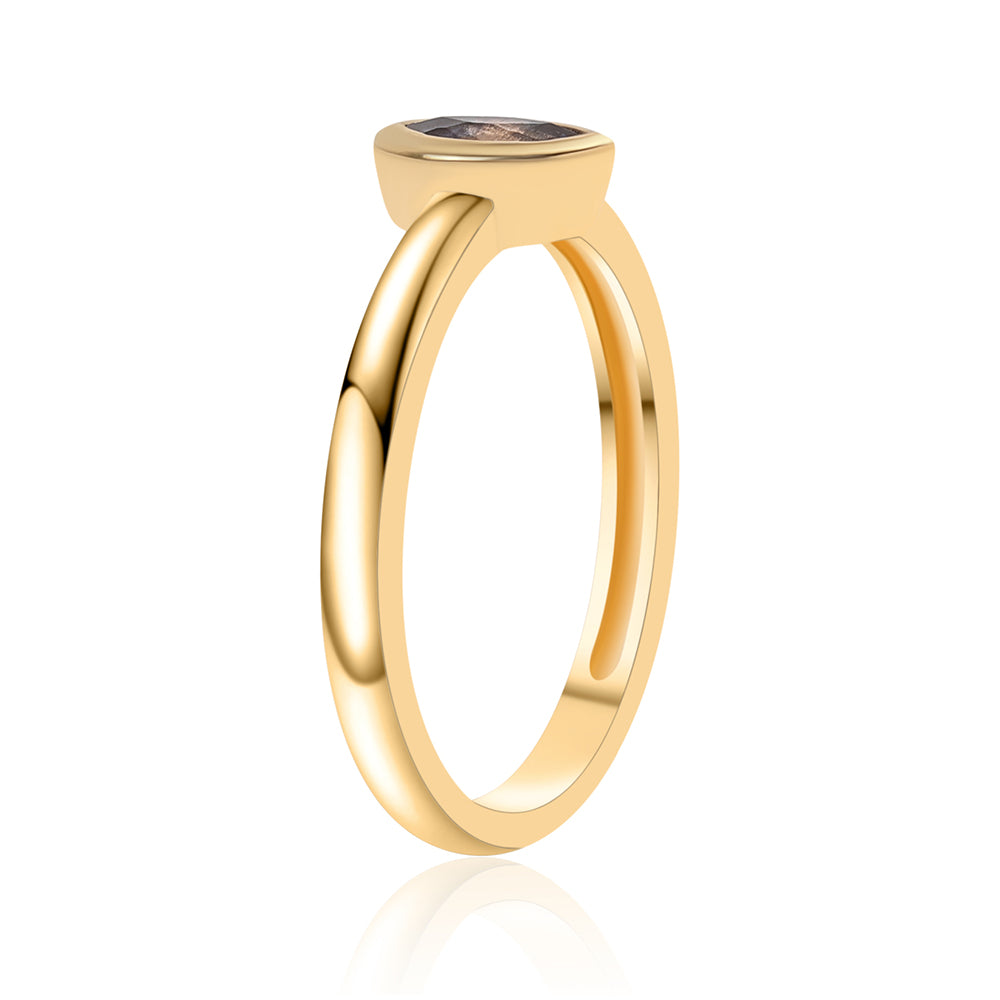 Goldplattierter Silberring mit Iolith