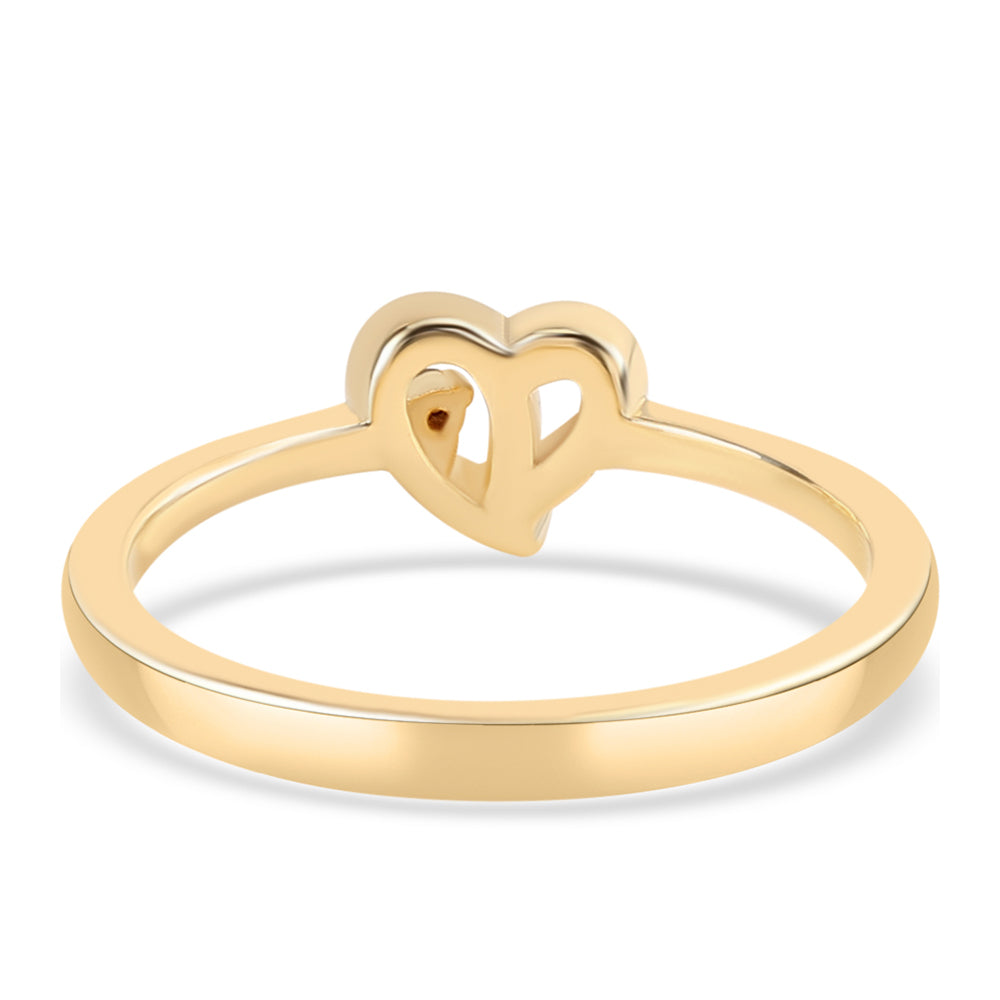 Goldplattierter Silberring mit rotem Diamant und weißem Diamant