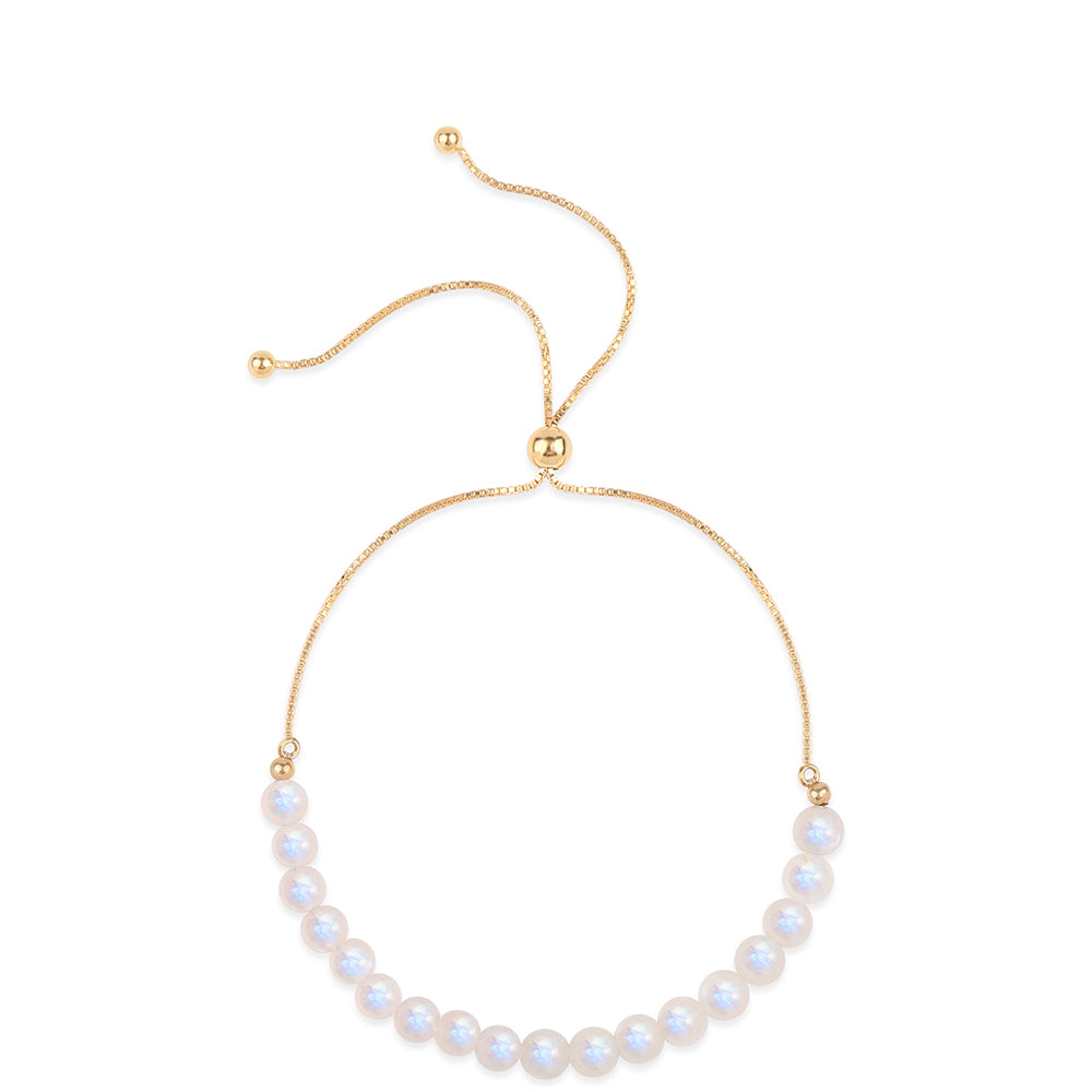 Goldplattiertes Silberarmband mit Regenbogenmondstein