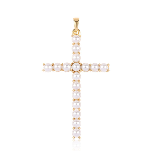 Goldplattierter Silberanhänger mit weißer Süßwasserperle