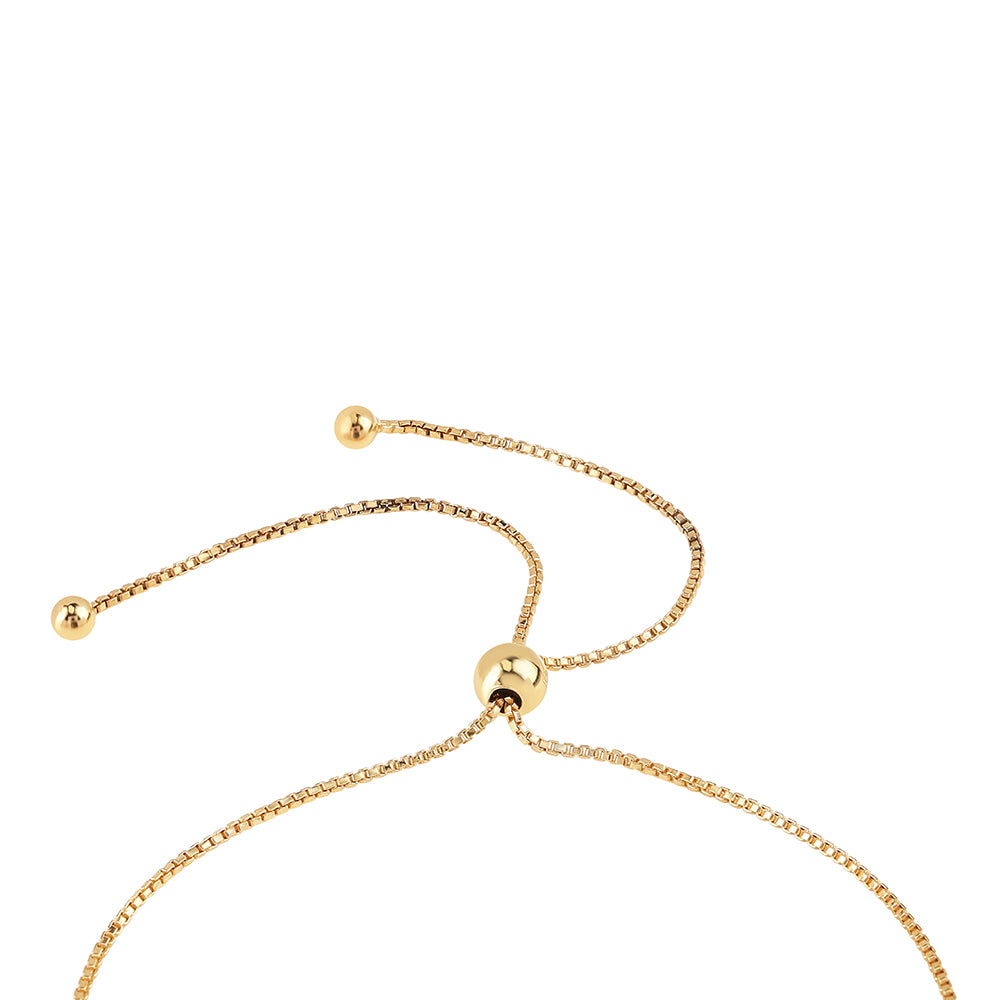 Goldplattiertes Silberarmband mit blauem Diamant und weißem Diamant