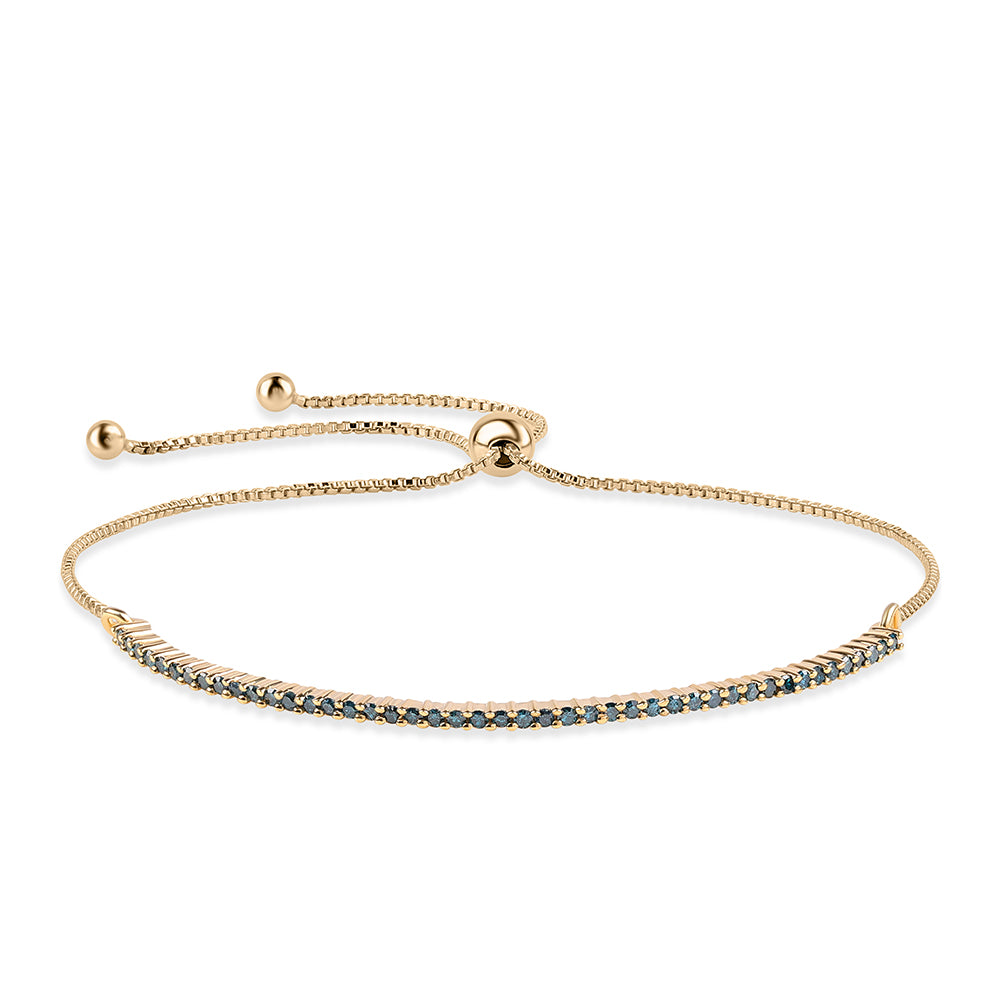 Goldplattiertes Silberarmband mit blauem Diamant 1