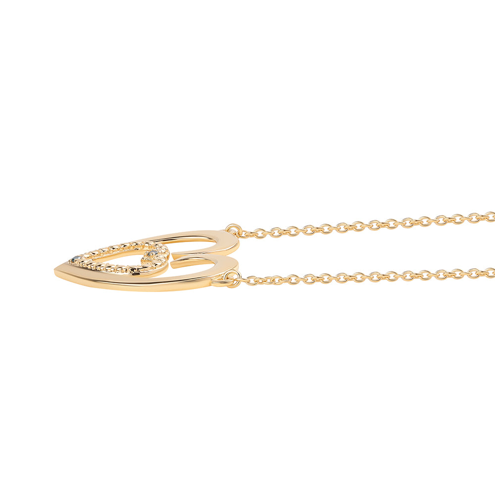 Goldplattierte Silberhalskette mit blauem Diamant