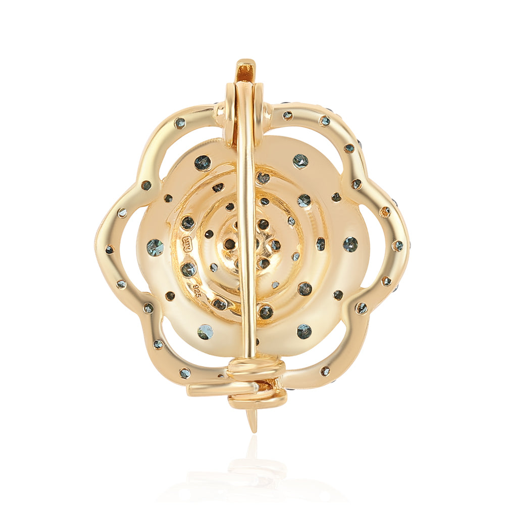 Goldplattierte Silber mit blauem Diamant