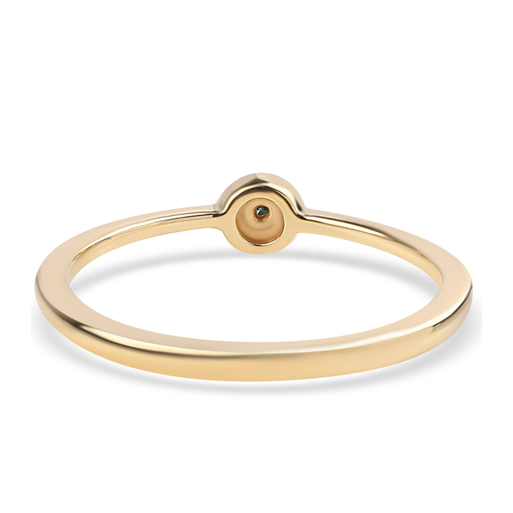 Goldplattierter Silberring mit blauem Diamant