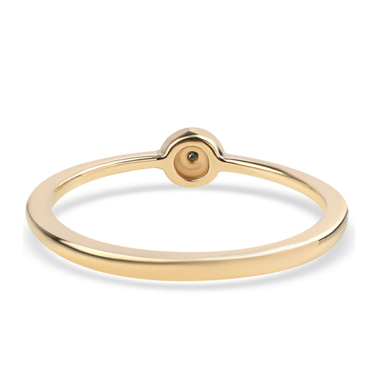 Goldplattierter Silberring mit blauem Diamant