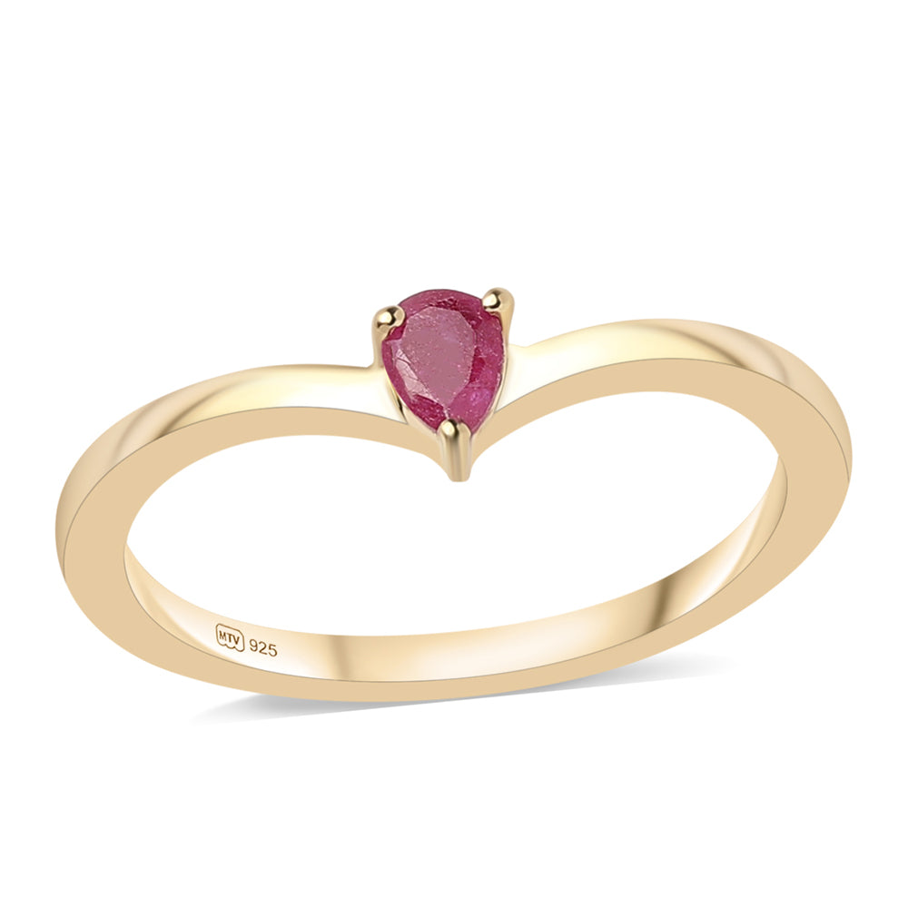 schmuckgarnitur aus Goldplattierte Silber mit Rubin aus Mosambik und blauem Diamant