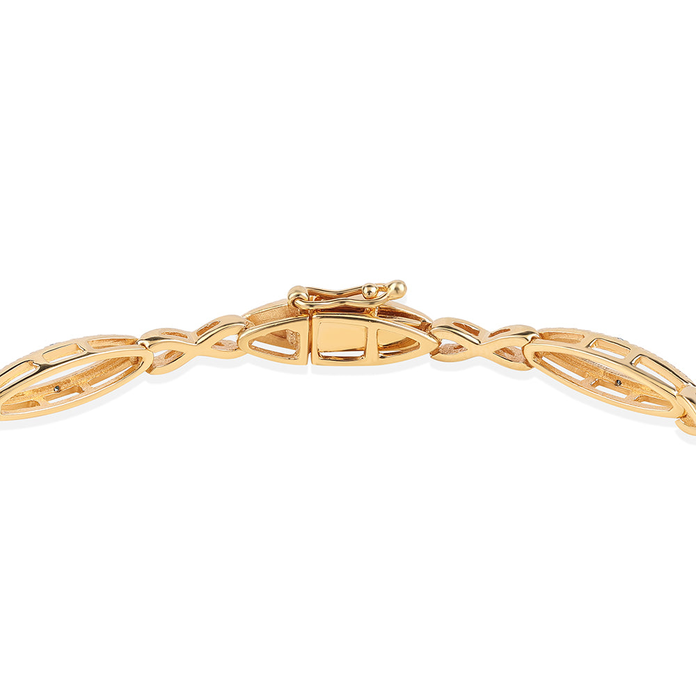 Goldplattiertes Silberarmband mit blauem Diamant