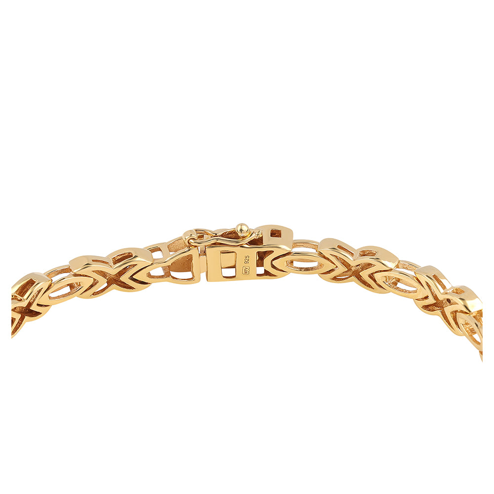 Goldplattiertes Silberarmband mit blauem Diamant 3