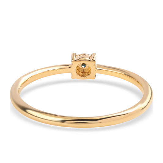 Goldplattierter Silberring mit blauem Diamant