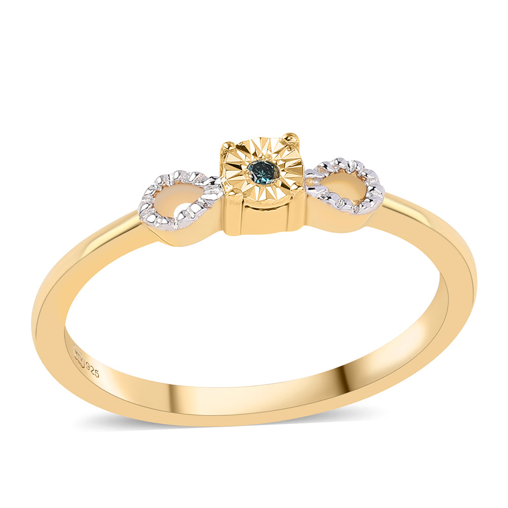 schmuckgarnitur aus Goldplattierte Silber mit blauem Diamant