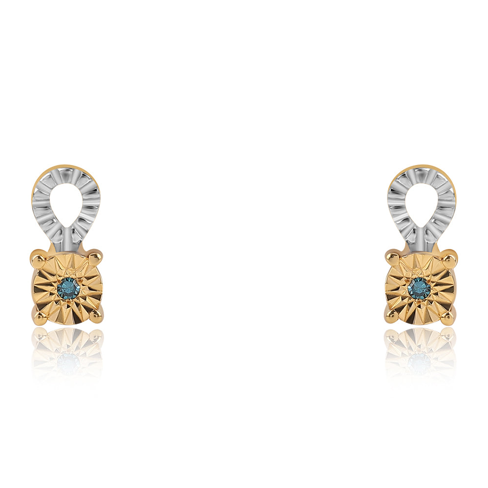 schmuckgarnitur aus Goldplattierte Silber mit blauem Diamant