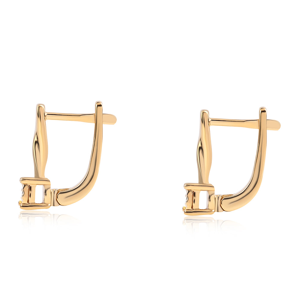 Goldplattierte Silberohrringe mit blauem Diamant 3