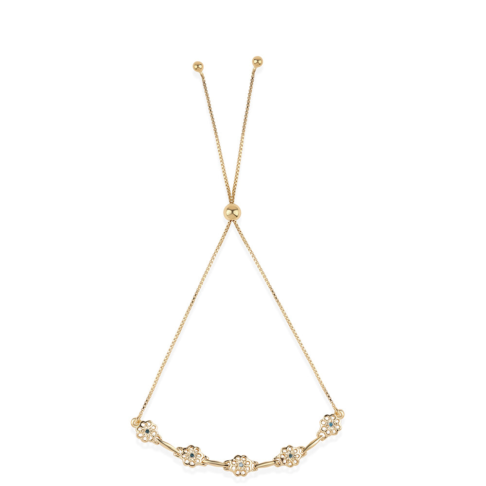 Goldplattiertes Silberarmband mit blauem Diamant