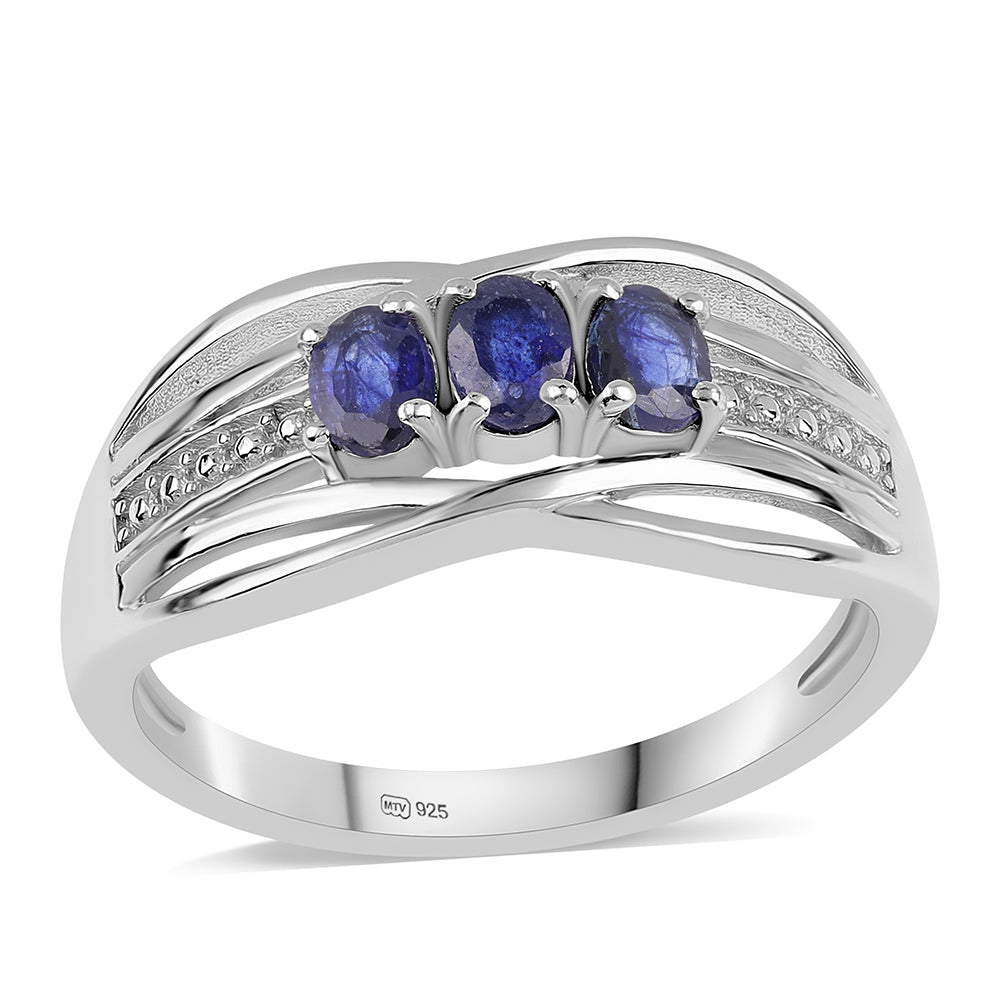 Silberring mit australischem blauem Saphir