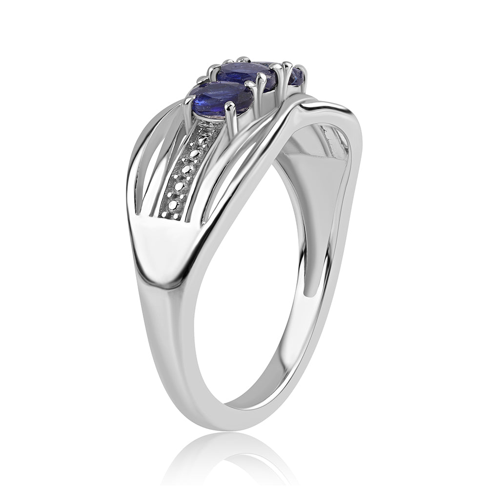 Silberring mit australischem blauem Saphir 2