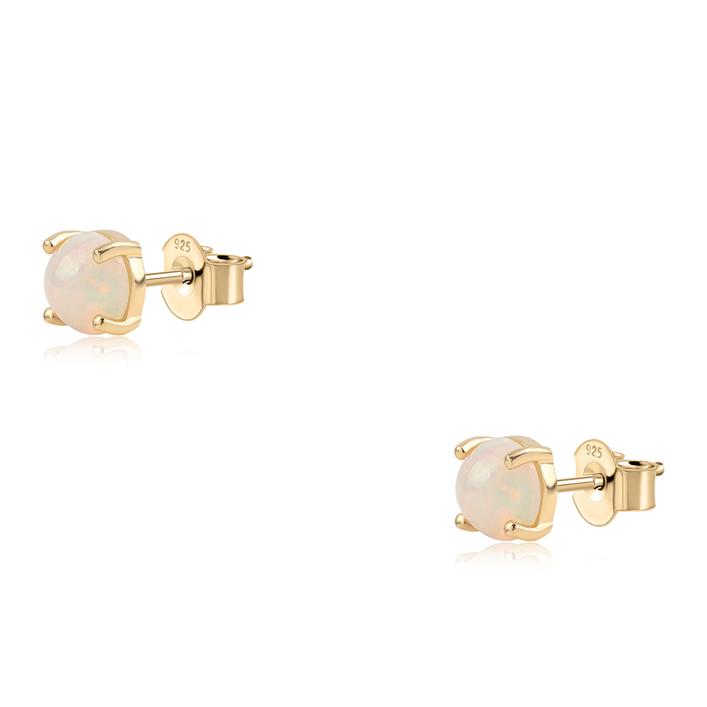 Goldplattierte Silberohrringe mit äthiopischem Opal aus Lega Dembi