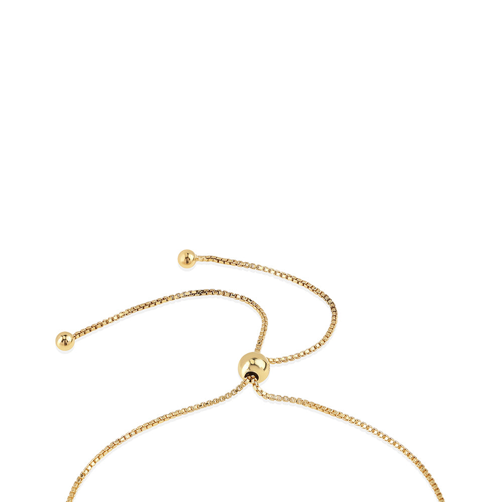 Goldplattiertes Silberarmband mit rotem Diamant