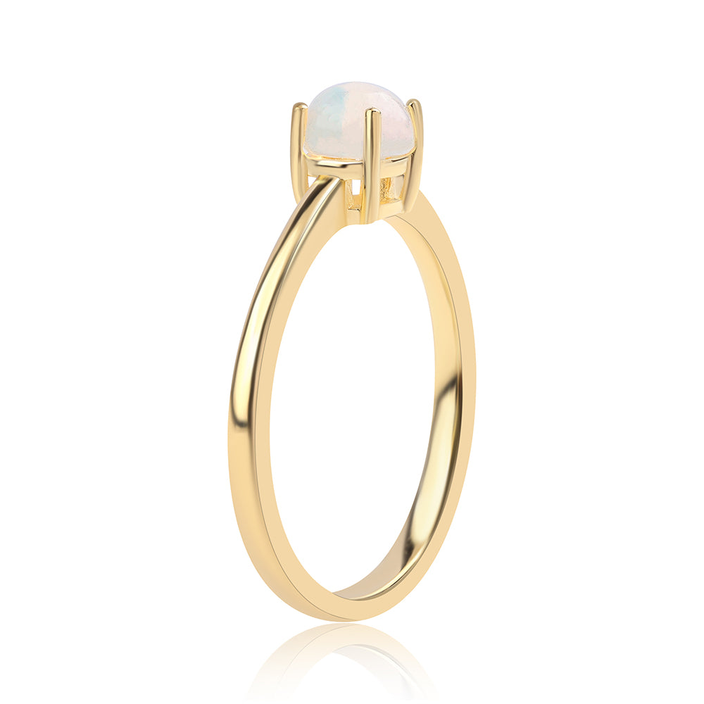 Goldplattierter Silberring mit äthiopischem Opal aus Lega Dembi
