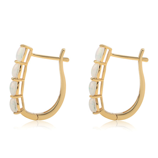 Goldplattierte Silberohrringe mit äthiopischem Opal aus Lega Dembi