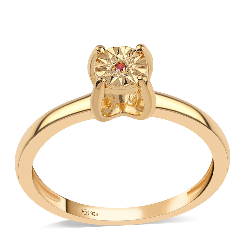 schmuckgarnitur aus Goldplattierte Silber mit rotem Diamant