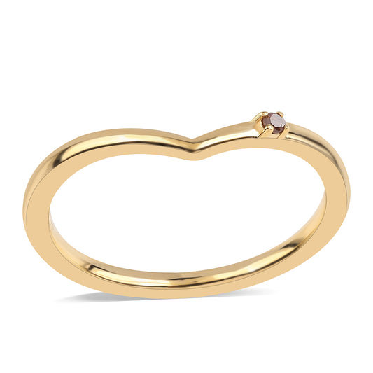 Goldplattierter Silberring mit rotem Diamant