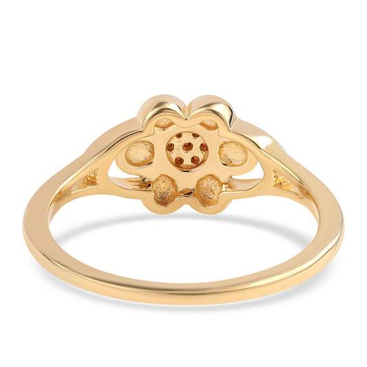 Goldplattierter Silberring mit rotem Diamant
