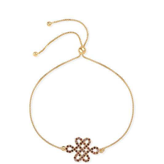 Goldplattiertes Silberarmband mit rotem Diamant