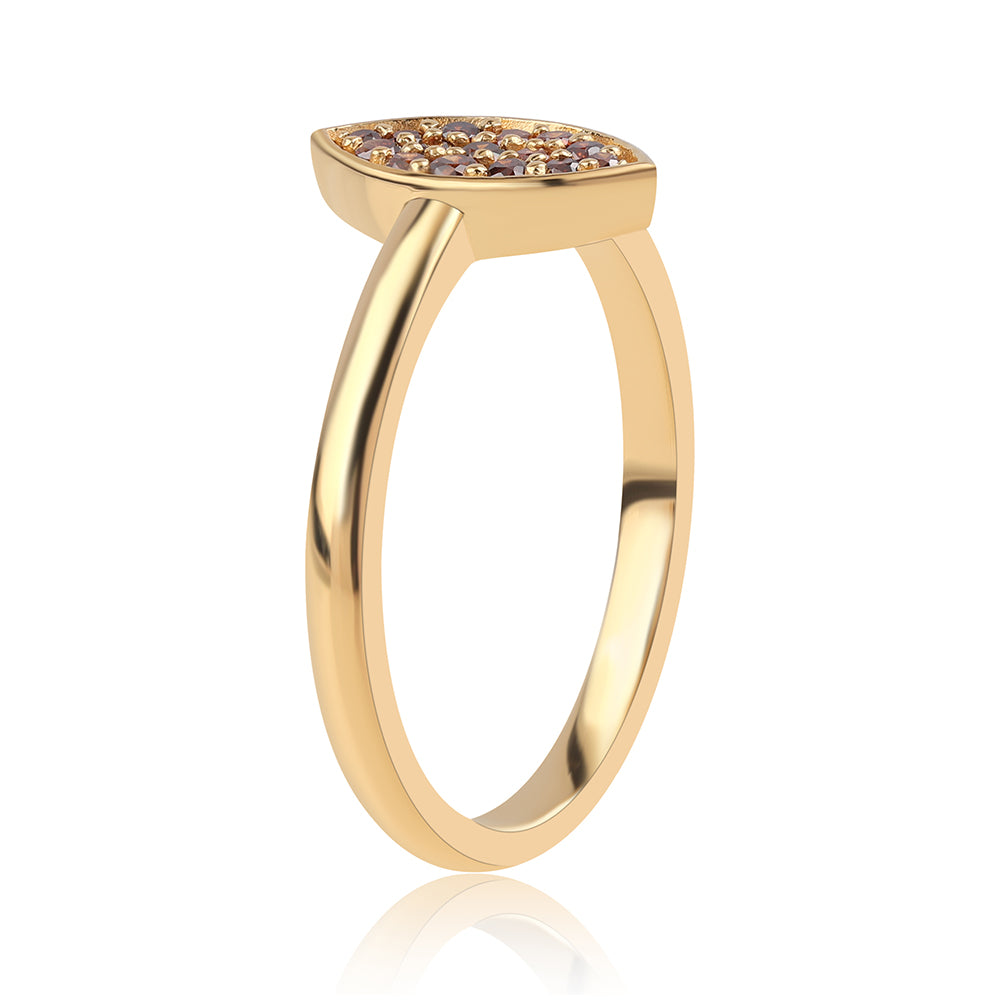 Goldplattierter Silberring mit rotem Diamant