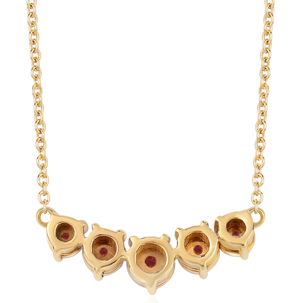 Goldplattierte Silberhalskette mit weißem Diamant