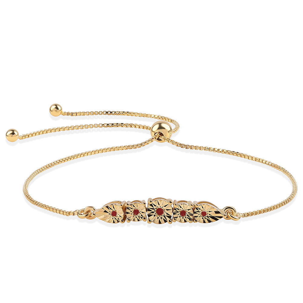 Goldplattiertes Silberarmband mit weißem Diamant