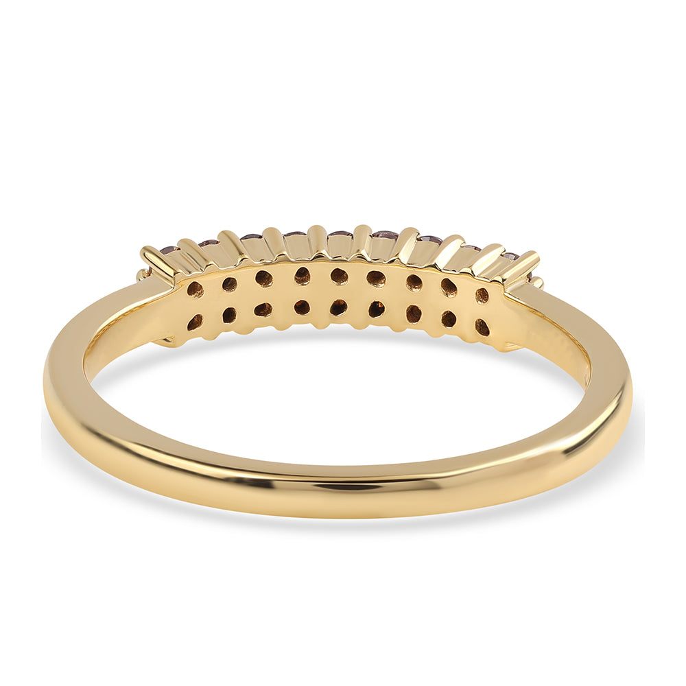 Goldplattierter Silberring mit rotem Diamant