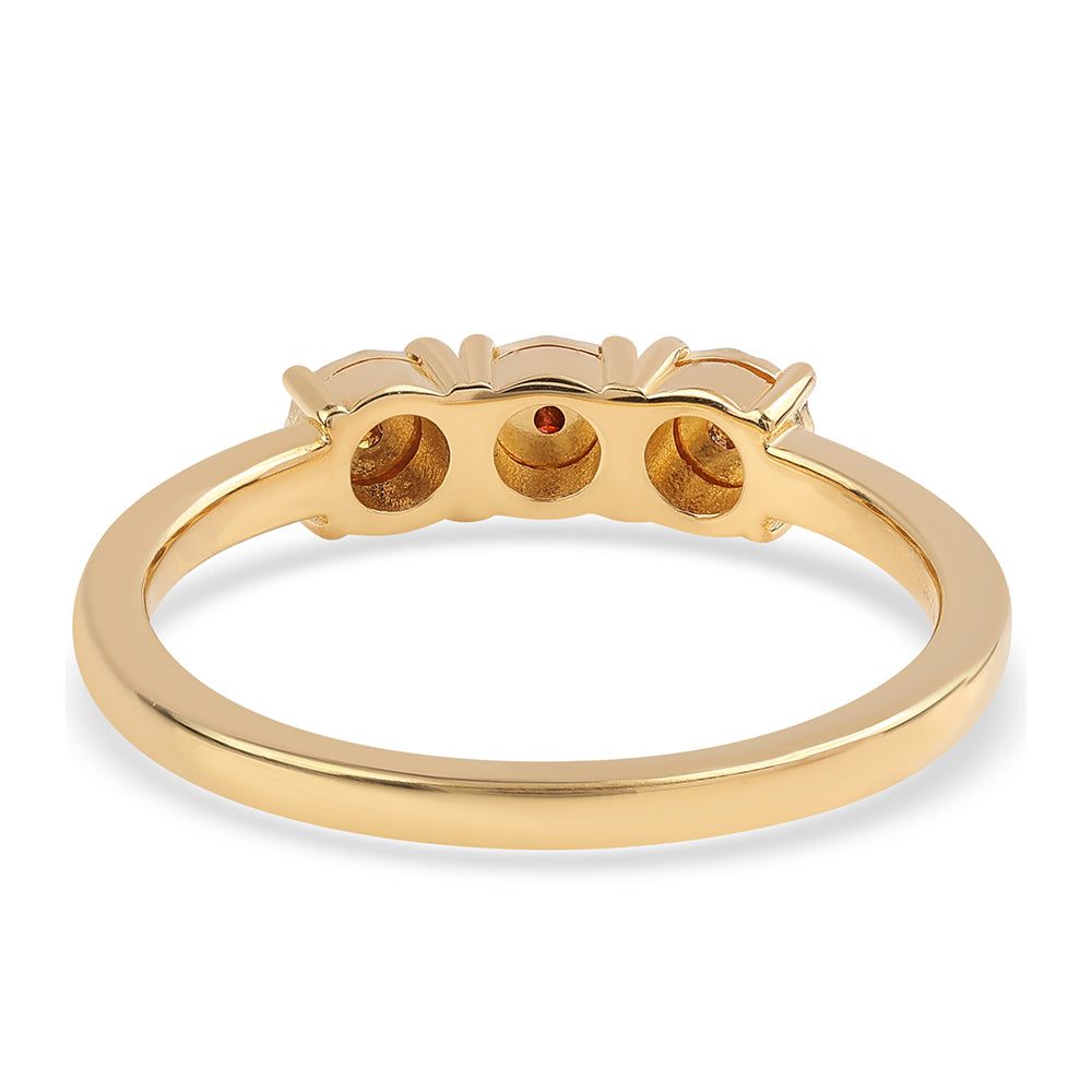 Goldplattierter Silberring mit rotem Diamant