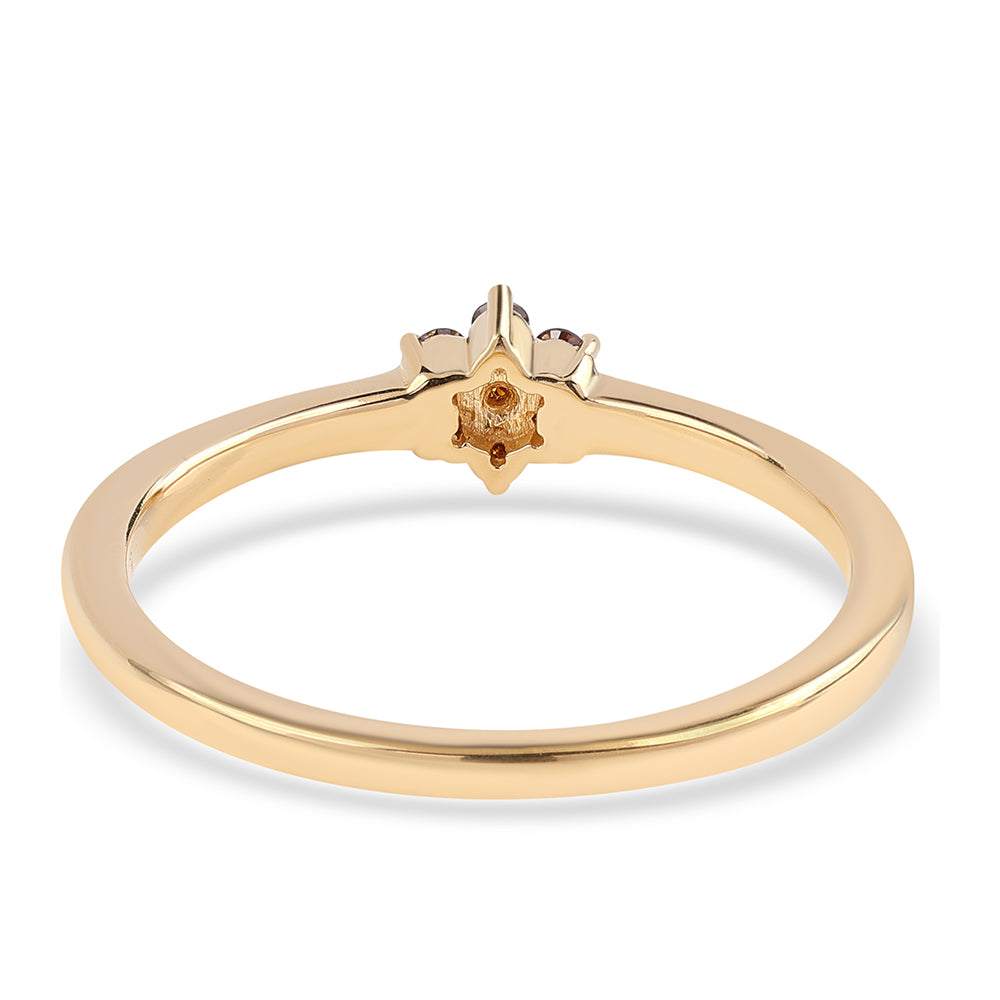 Goldplattierter Silberring mit rotem Diamant