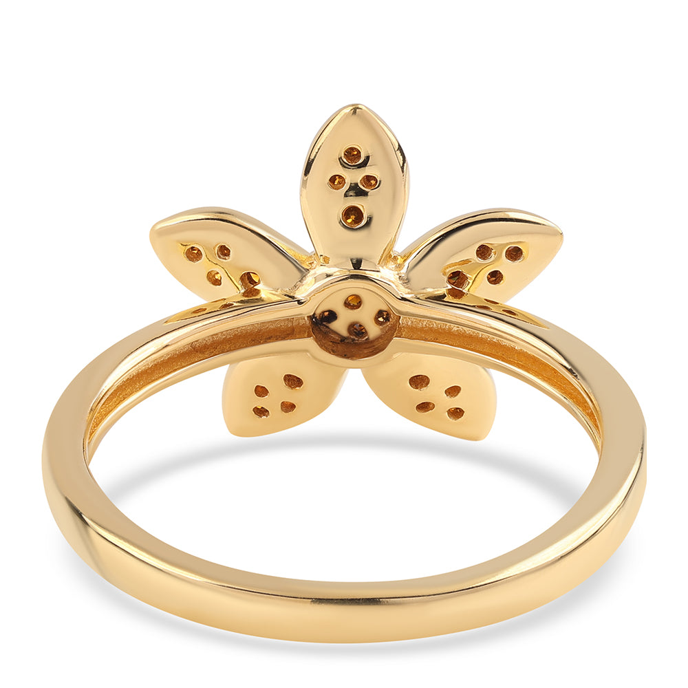 Goldplattierter Silberring mit rotem Diamant