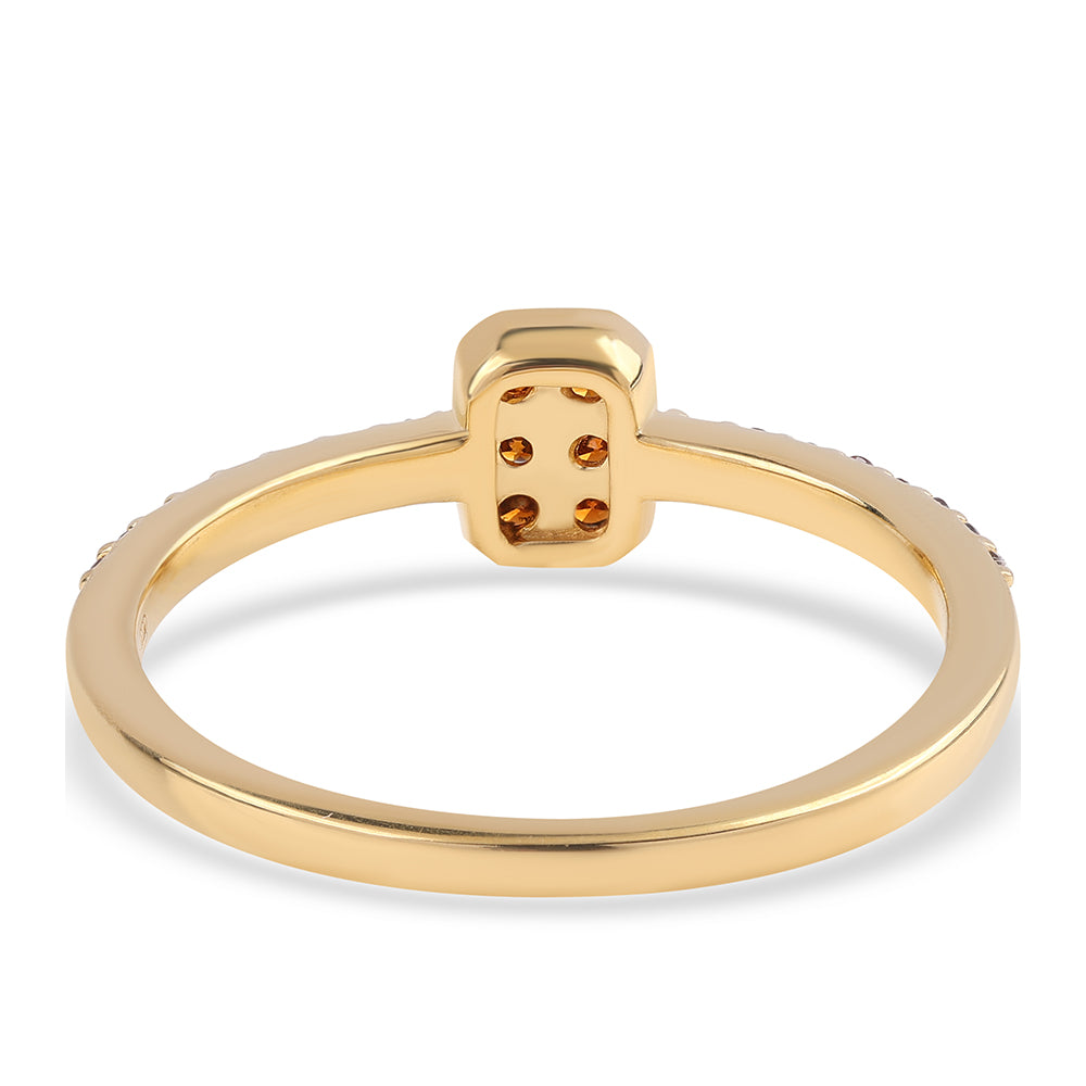 Goldplattierter Silberring mit rotem Diamant