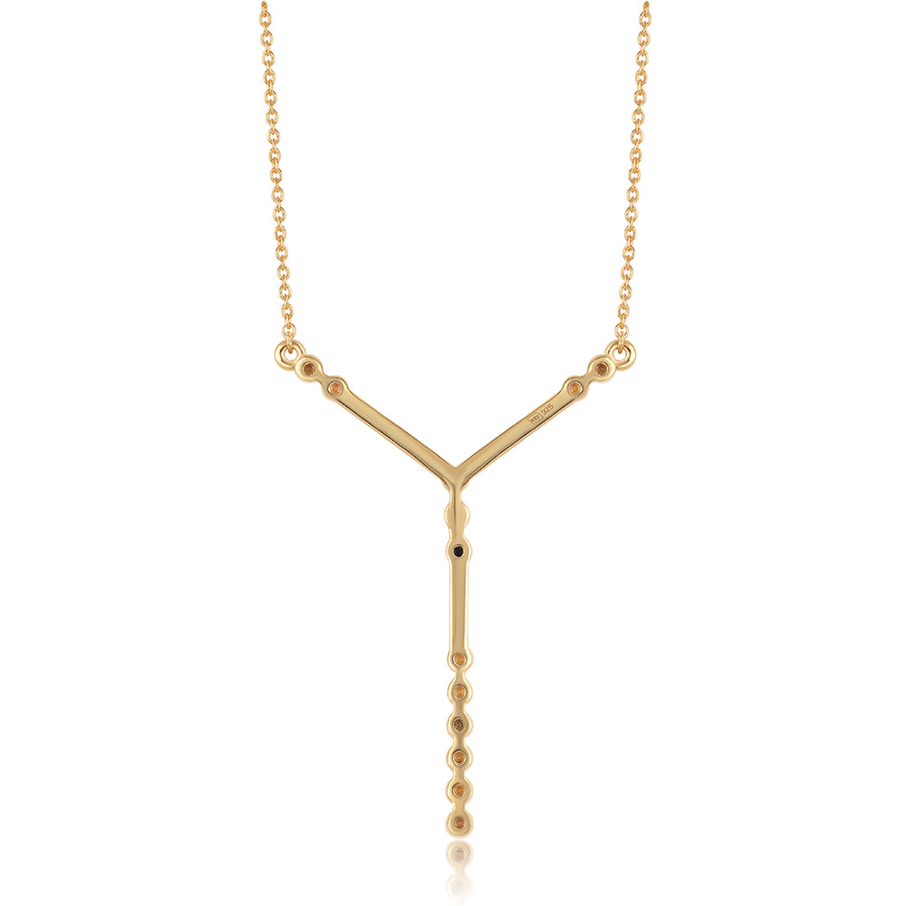 Goldplattierte Silberhalskette mit rotem Diamant