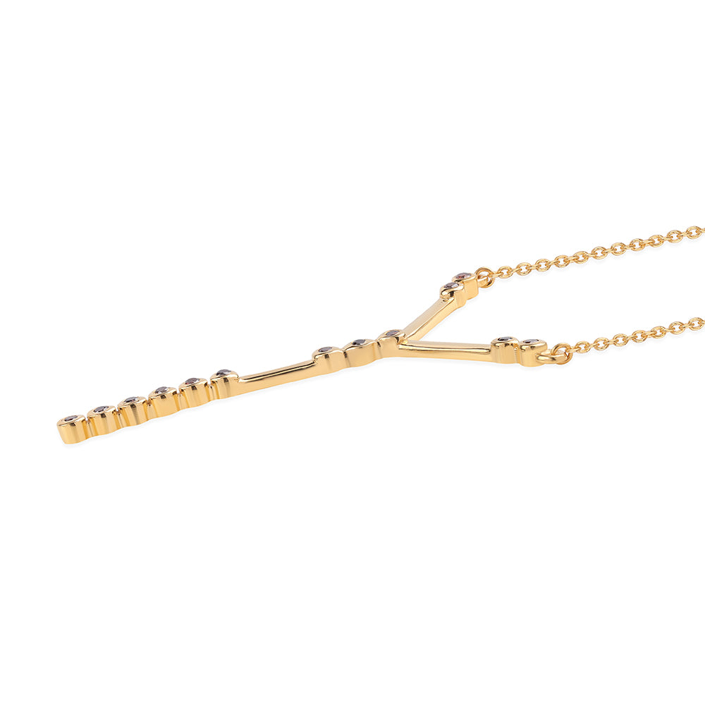 Goldplattierte Silberhalskette mit rotem Diamant