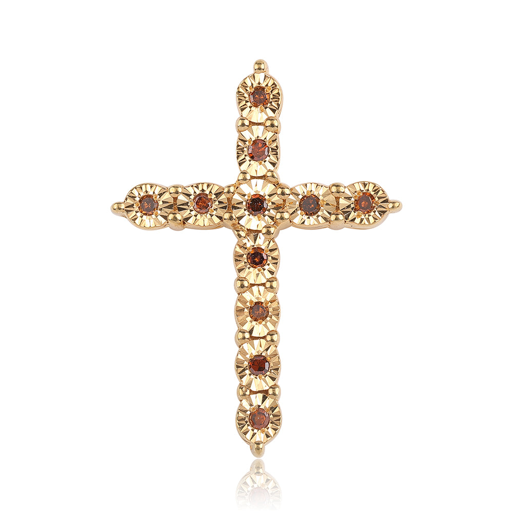 Goldplattierter Silberanhänger mit rotem Diamant