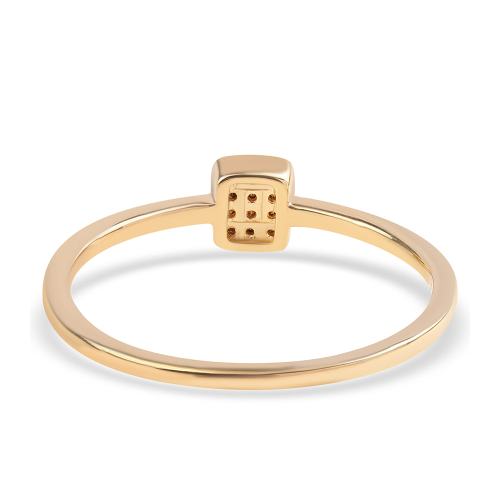 Goldplattierter Silberring mit schwarzem Diamant