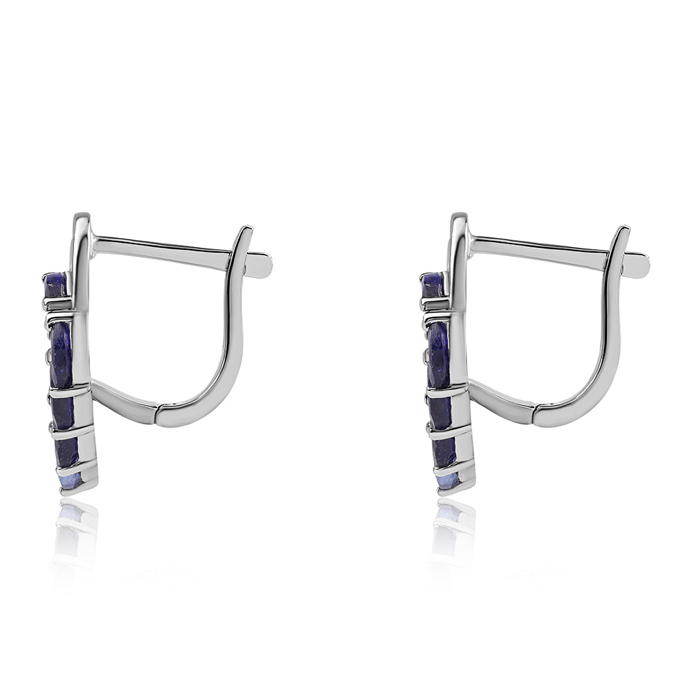 Silberohrringe mit australischem blauem Saphir