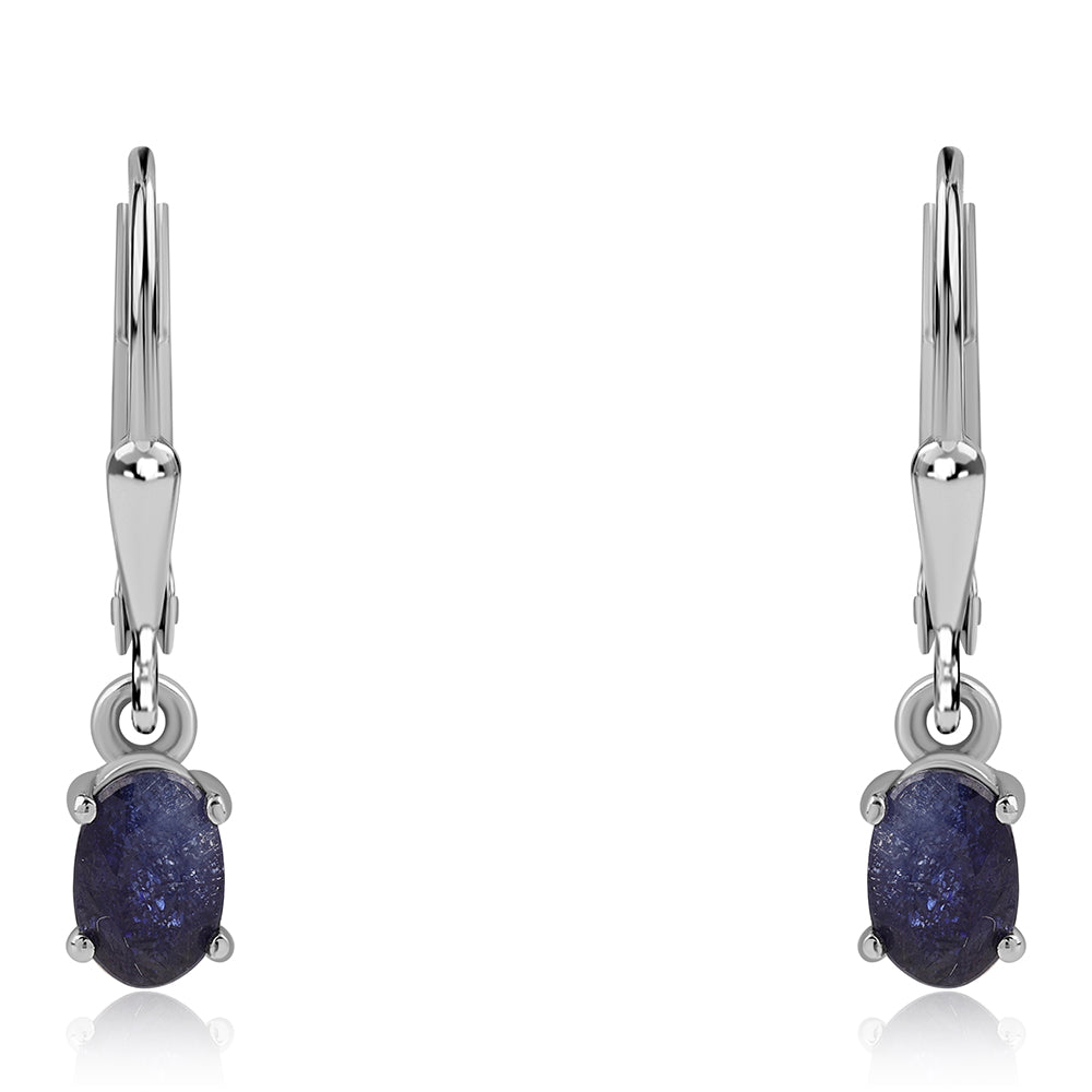 Silberohrringe mit australischem blauem Saphir