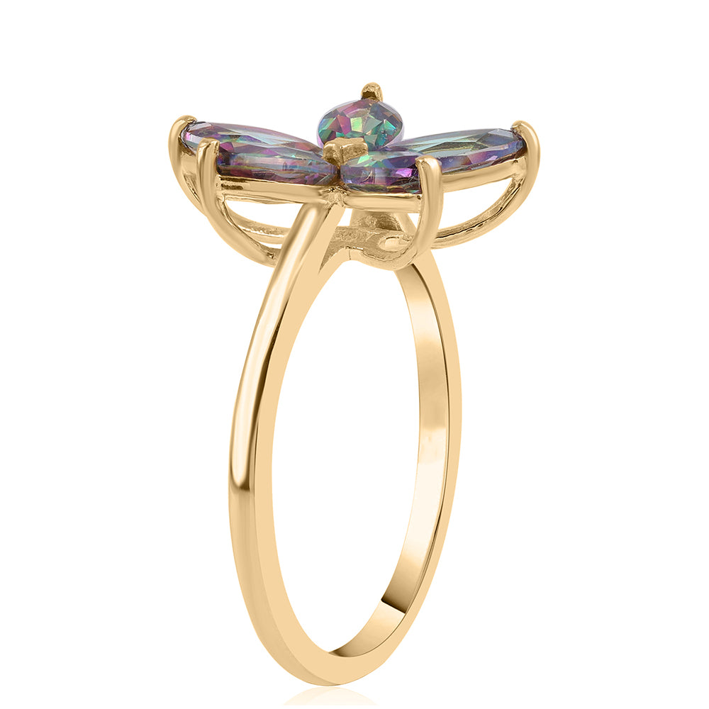 Goldplattierter Silberring mit mystischem Topas 2