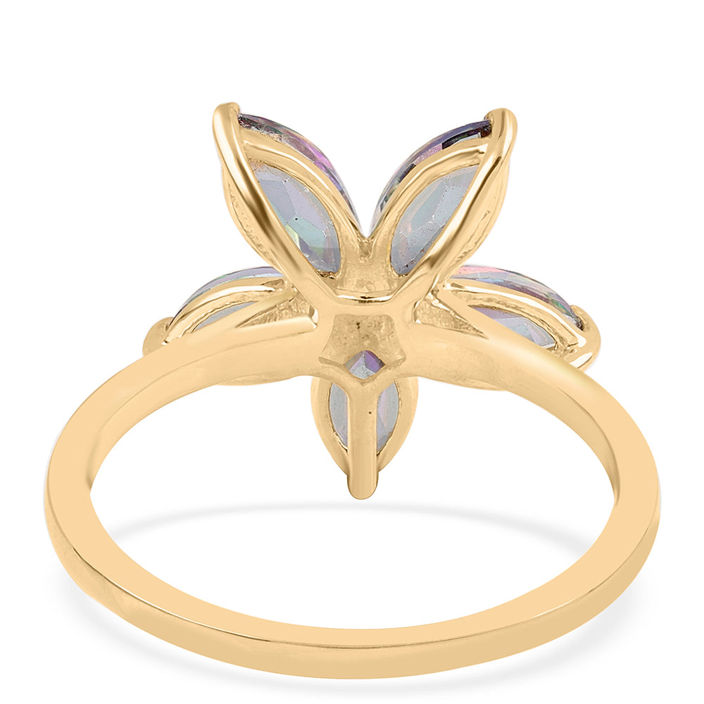 Goldplattierter Silberring mit mystischem Topas 3